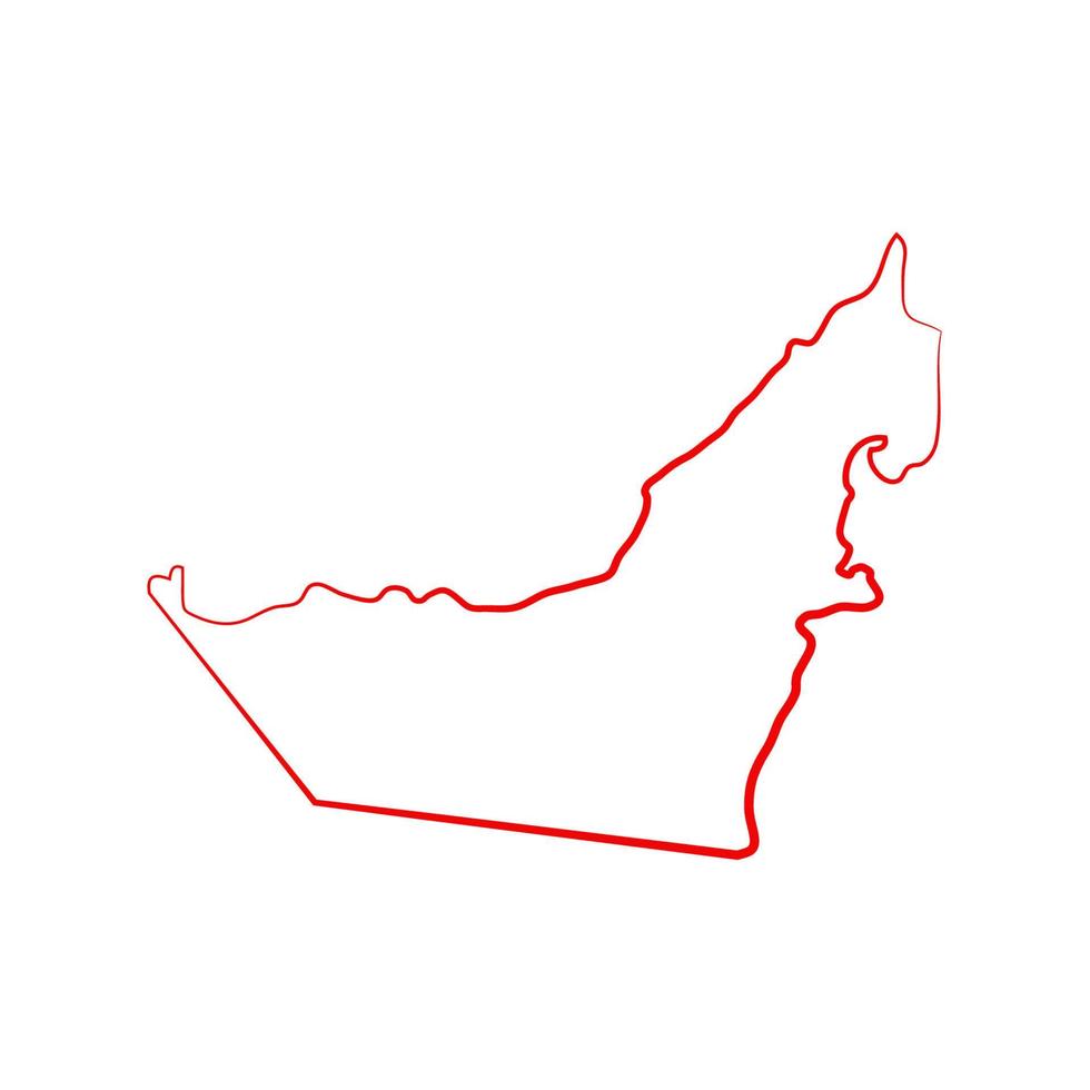 mappa degli emirati arabi illustrata su sfondo bianco vettore