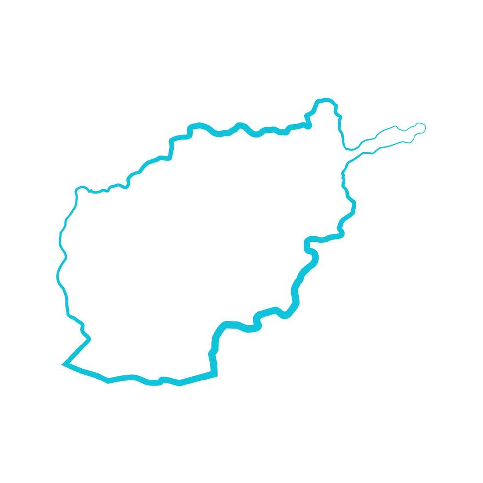mappa dell'Afghanistan illustrata su sfondo bianco vettore