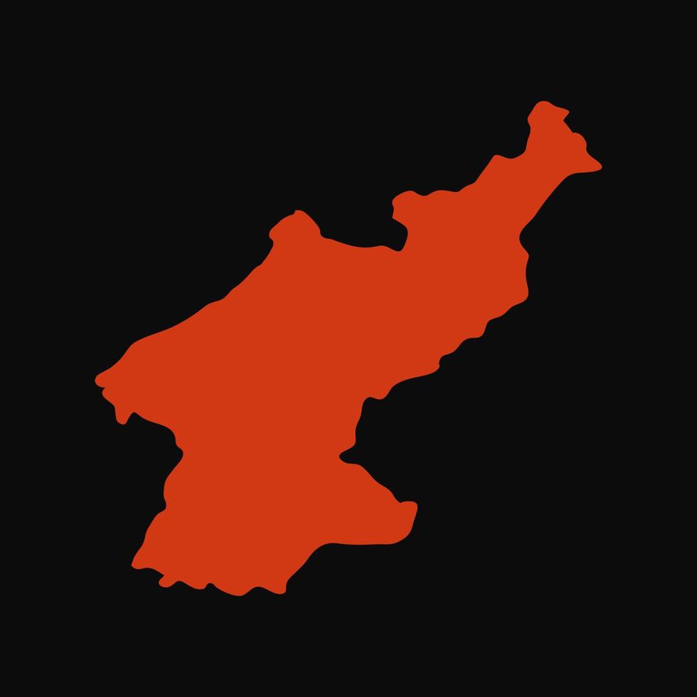 mappa della corea del nord illustrata su sfondo bianco vettore