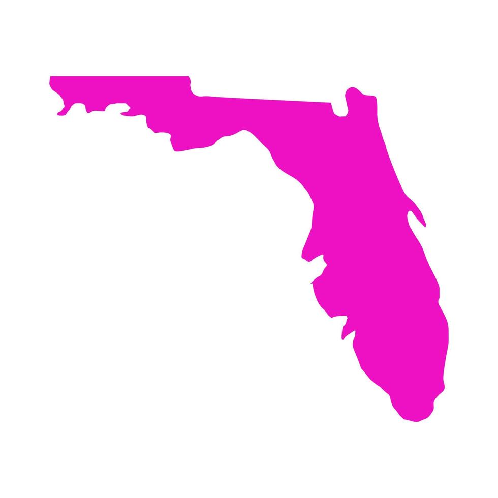 mappa della florida illustrata su sfondo bianco vettore