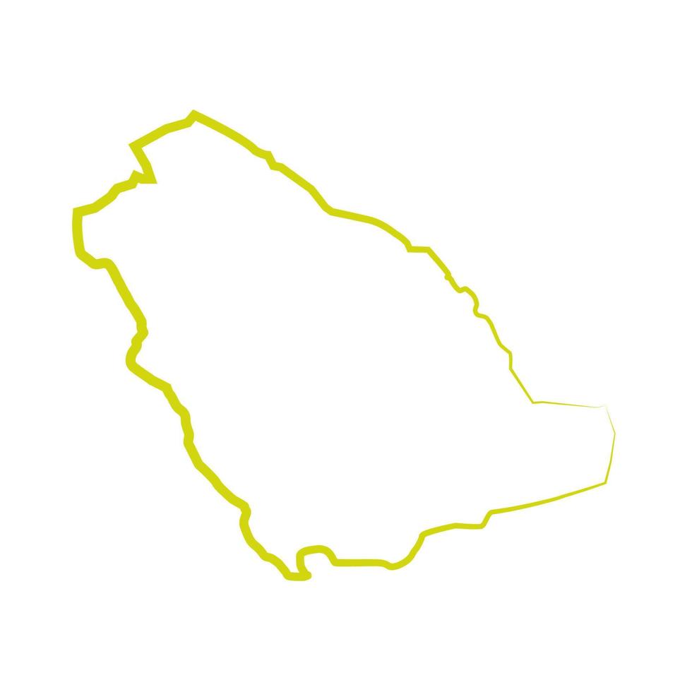 mappa dell'arabia saudita illustrata su sfondo bianco vettore