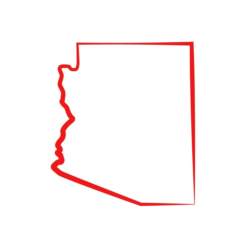 mappa dell'arizona illustrata su sfondo bianco vettore
