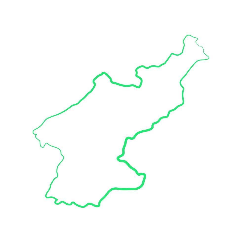 mappa della corea del nord illustrata su sfondo bianco vettore