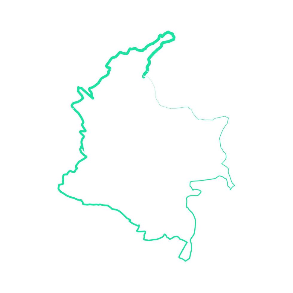 mappa della Colombia illustrata su sfondo bianco vettore