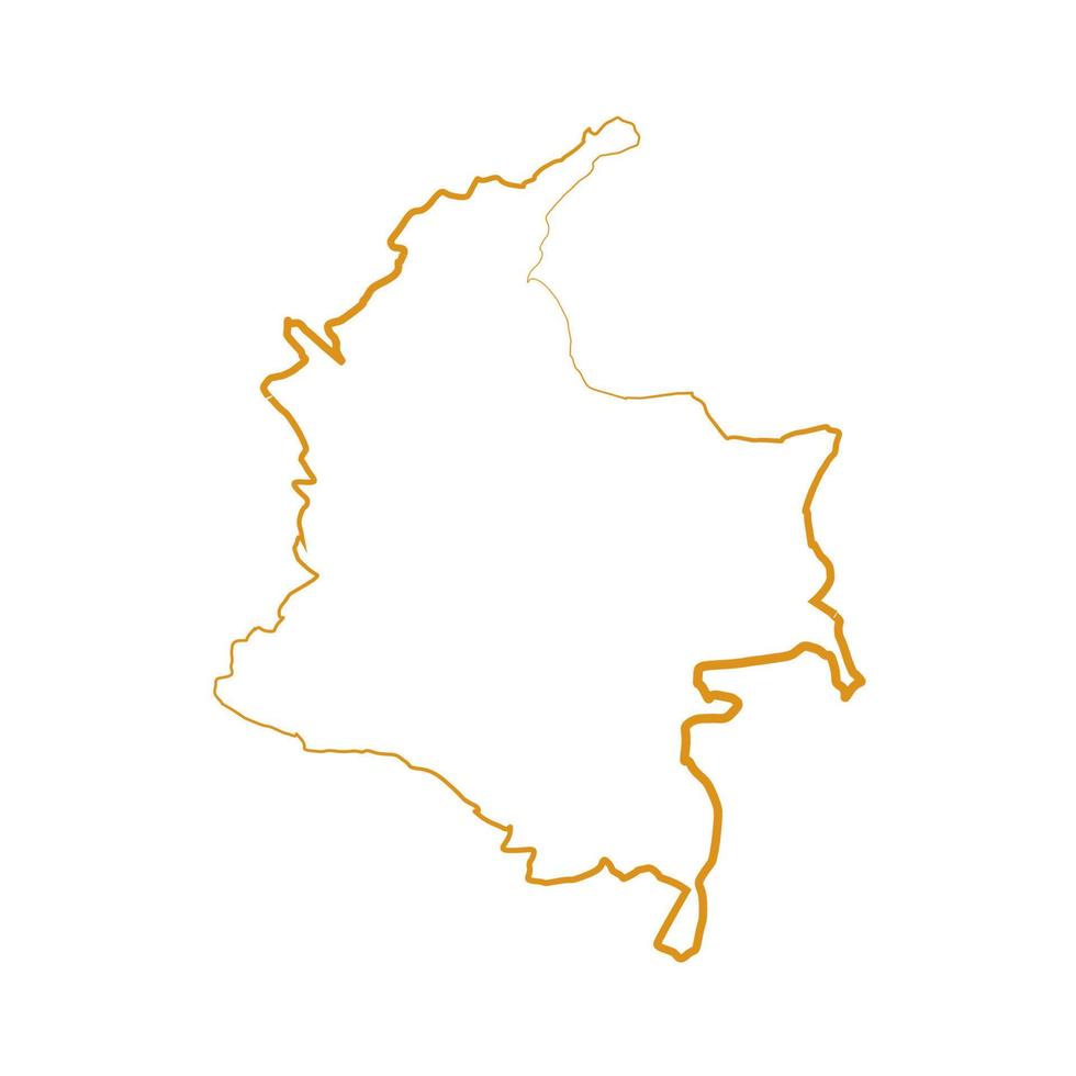 mappa della Colombia illustrata su sfondo bianco vettore