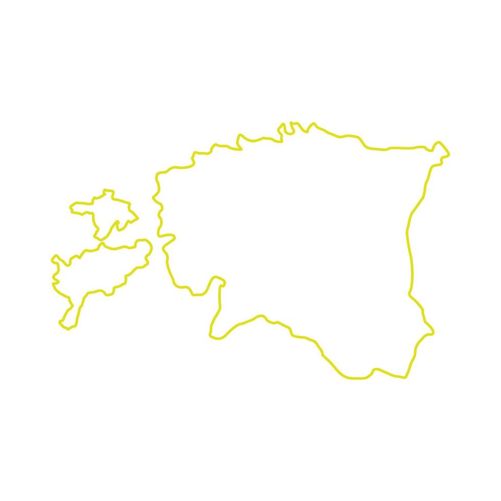 mappa dell'estonia illustrata su sfondo bianco vettore