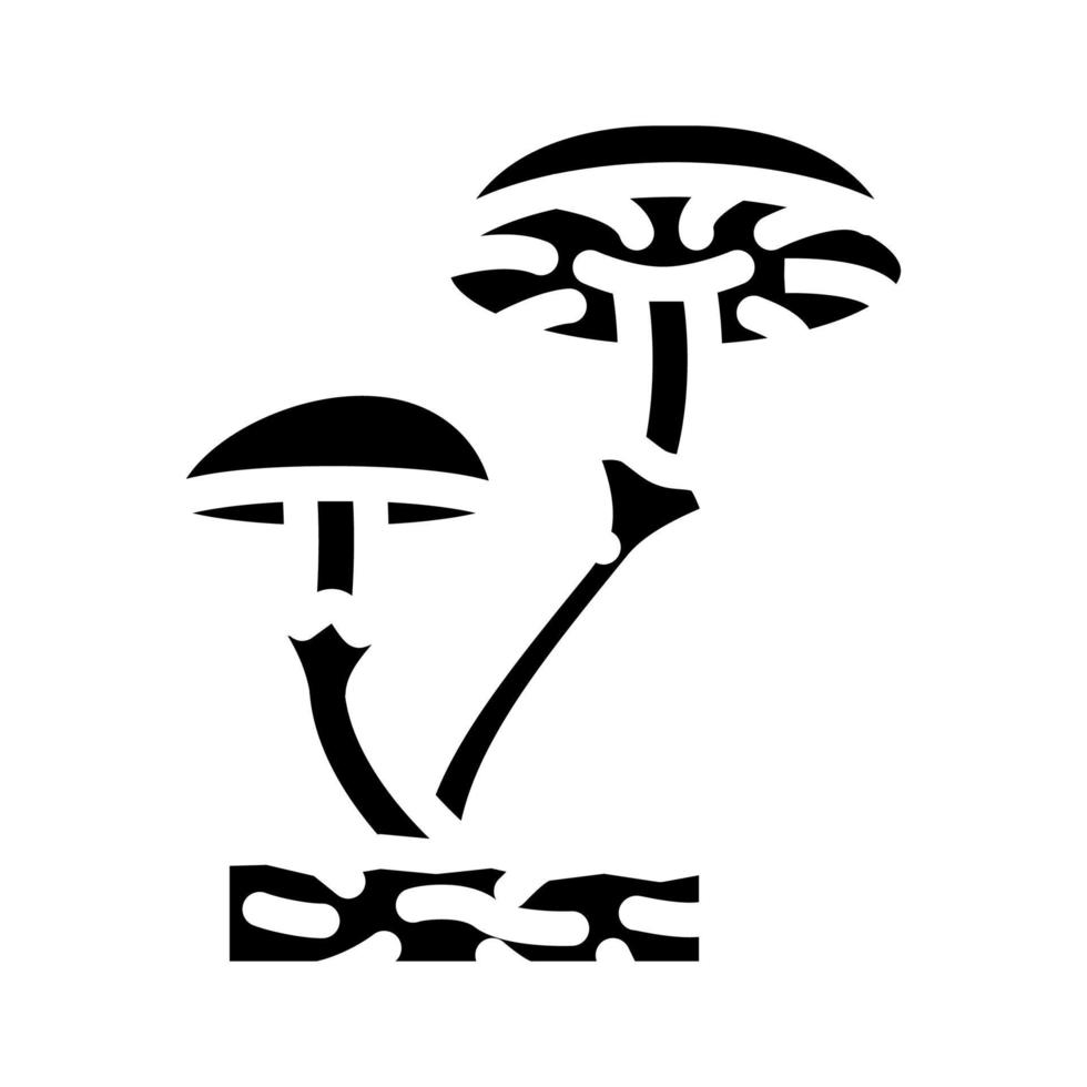 illustrazione vettoriale dell'icona del glifo di funghi funghi