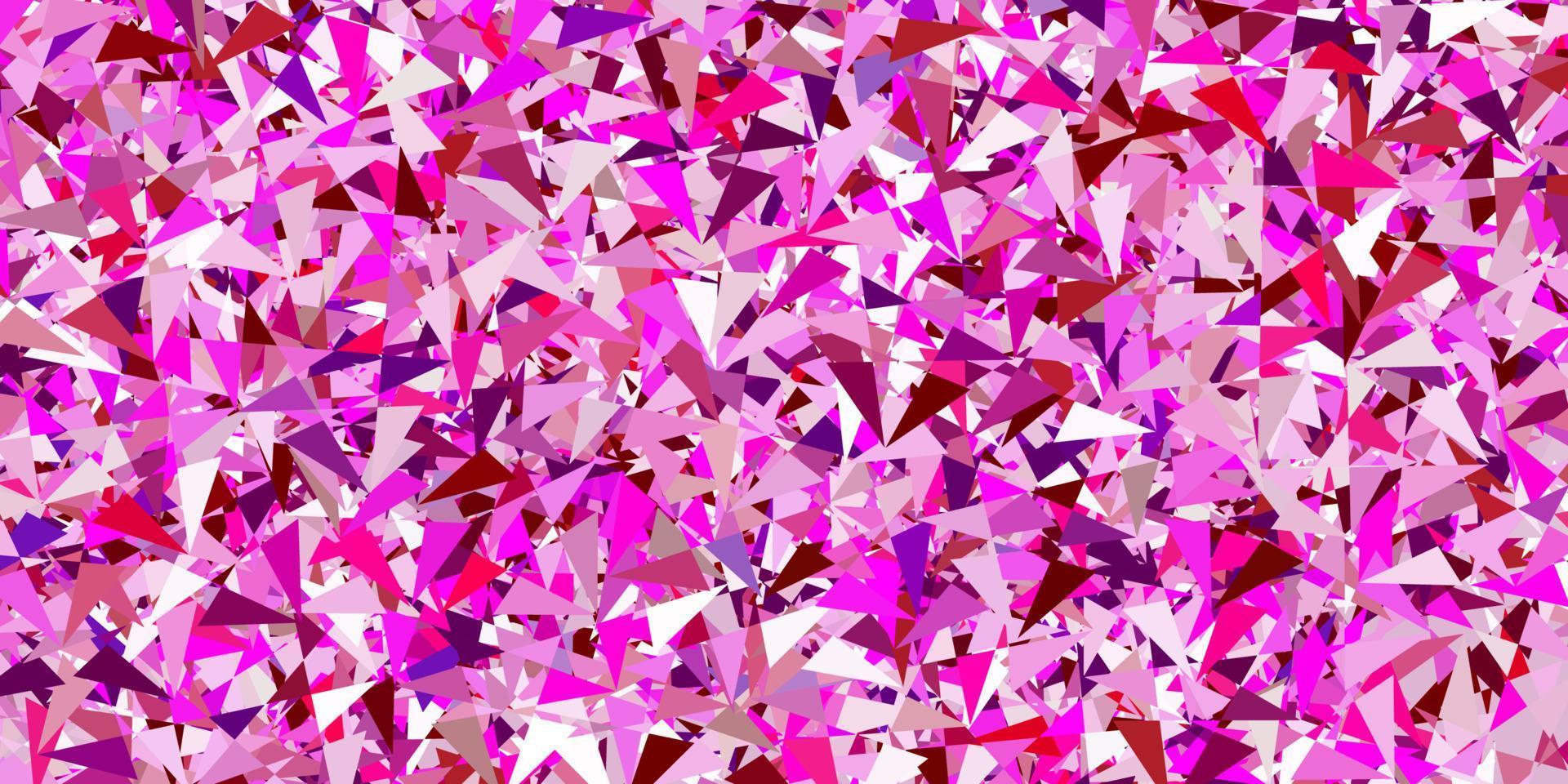 sfondo vettoriale rosa chiaro con triangoli, linee.