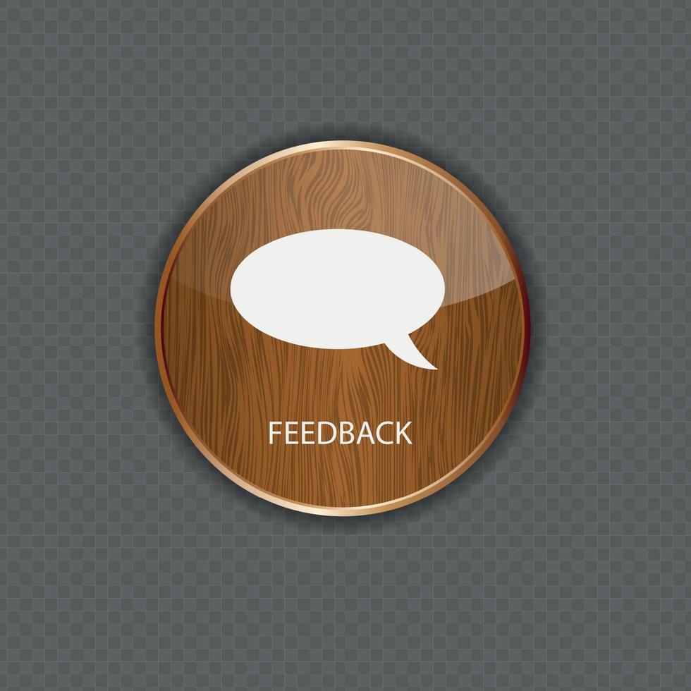 feedback icone delle applicazioni in legno vettore