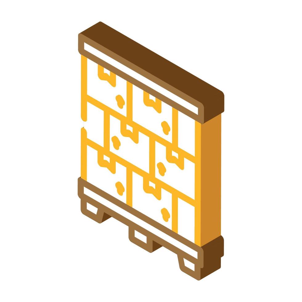 illustrazione vettoriale dell'icona isometrica delle cassette dei pacchi