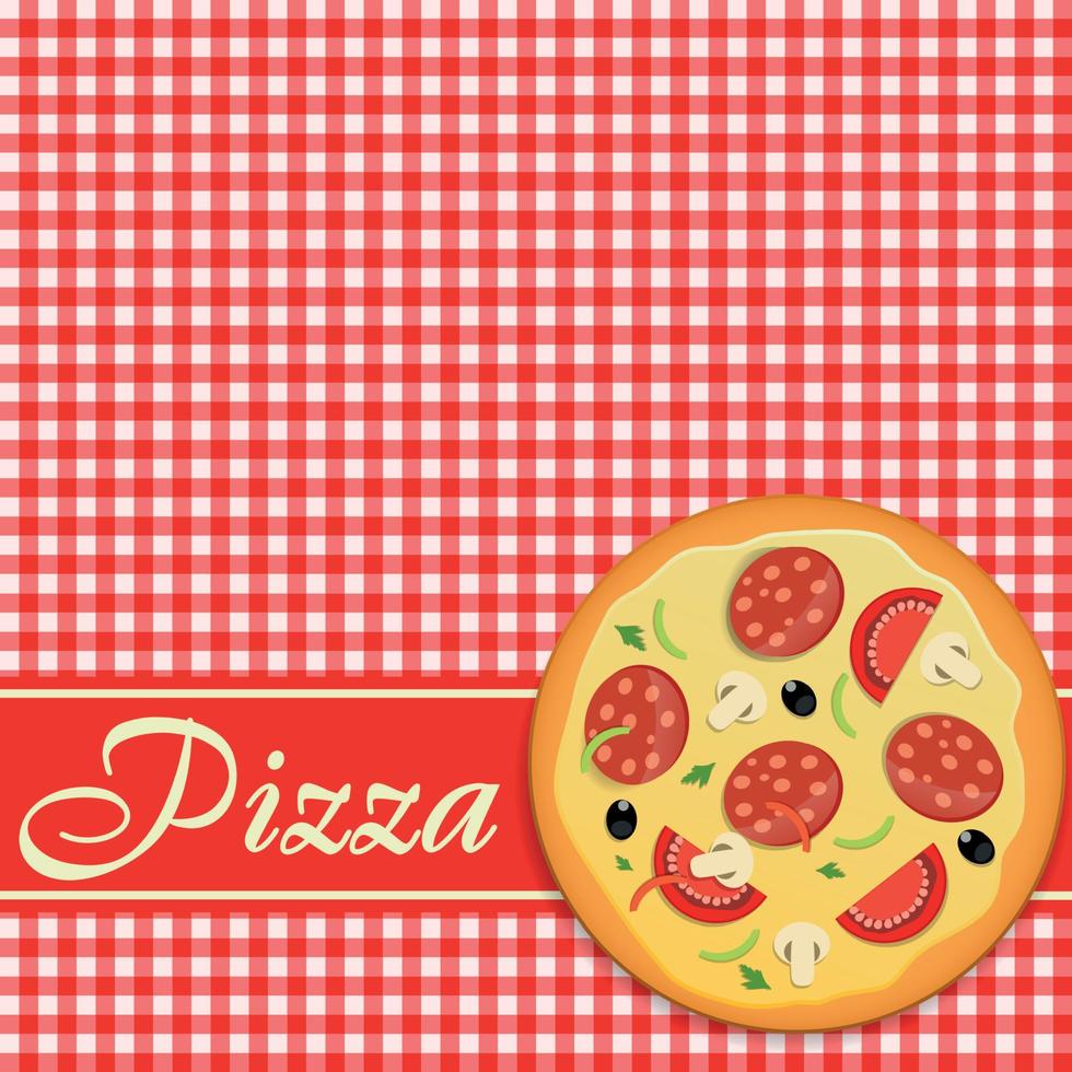 illustrazione vettoriale del modello di menu della pizza