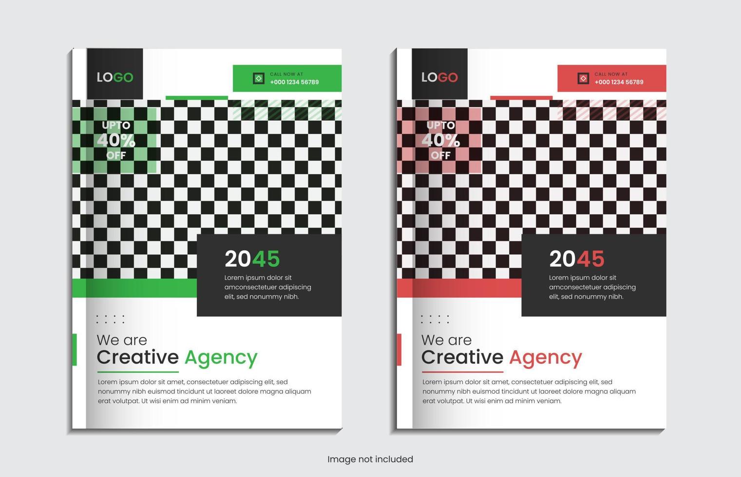 set di design per la copertina dell'opuscolo di affari dell'agenzia di marketing creativo minimo. vettore