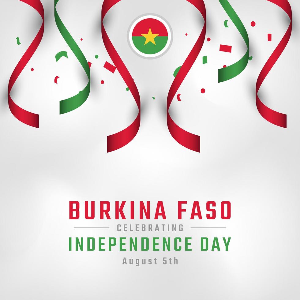 felice giorno dell'indipendenza del burkina faso 5 agosto celebrazione disegno vettoriale illustrazione. modello per poster, banner, pubblicità, biglietto di auguri o elemento di design di stampa