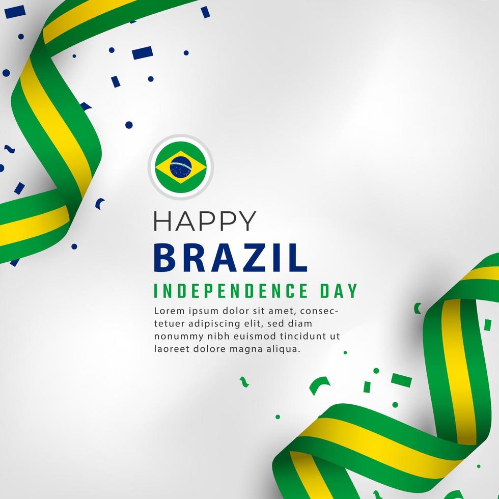 felice festa dell'indipendenza del brasile 7 settembre illustrazione del disegno vettoriale di celebrazione. modello per poster, banner, pubblicità, biglietto di auguri o elemento di design di stampa