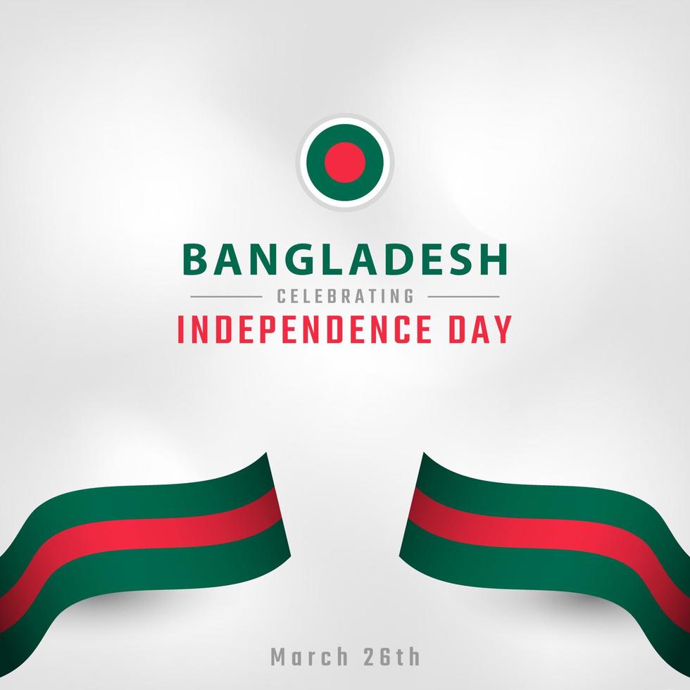 felice giorno dell'indipendenza del bangladesh 26 marzo celebrazione disegno vettoriale illustrazione. modello per poster, banner, pubblicità, biglietto di auguri o elemento di design di stampa