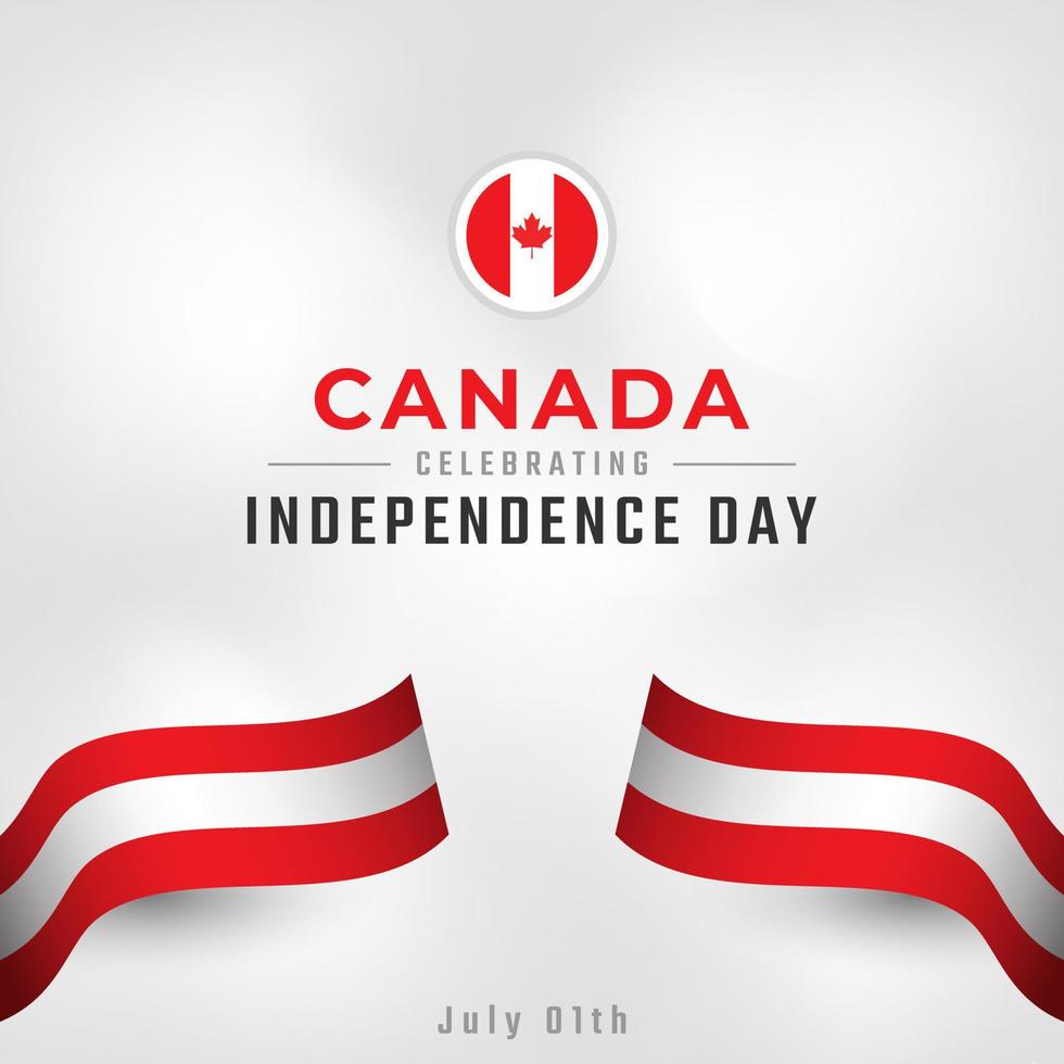 felice giorno dell'indipendenza del canada, 1 luglio, celebrazione, vettore, design, illustration. modello per poster, banner, pubblicità, biglietto di auguri o elemento di design di stampa vettore