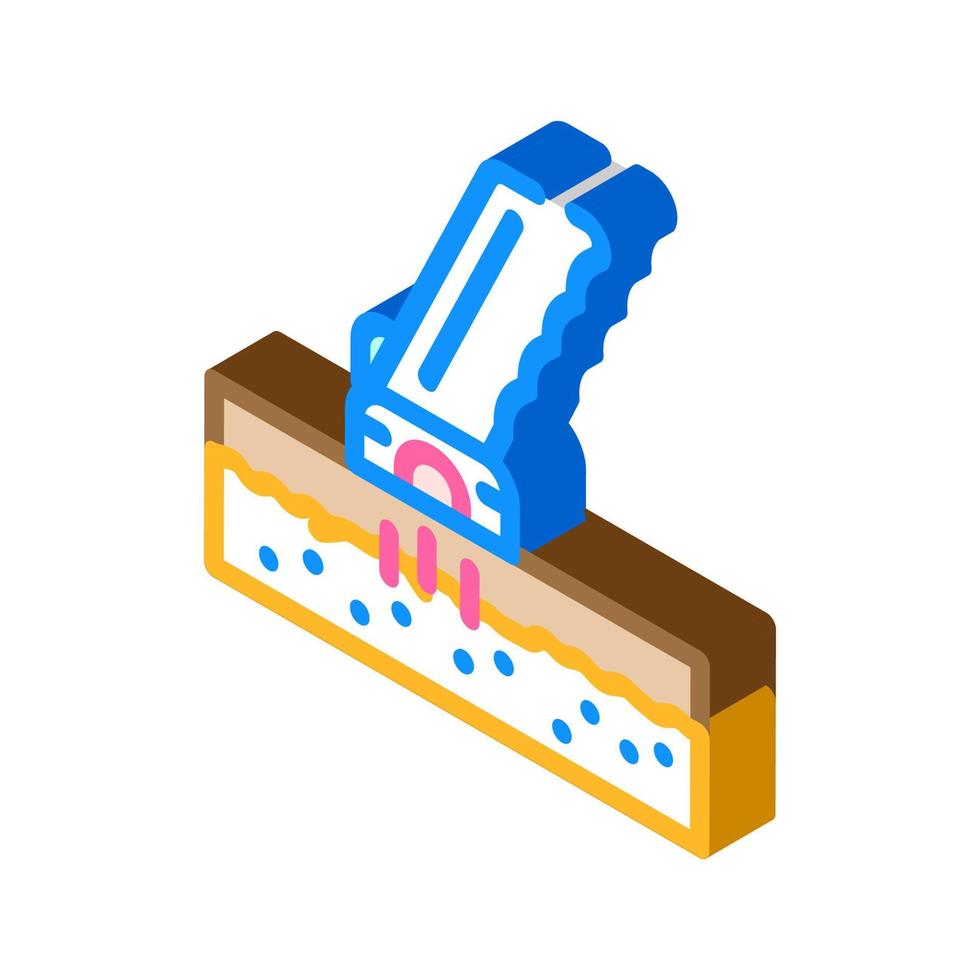 illustrazione vettoriale dell'icona isometrica del peeling del carbonio