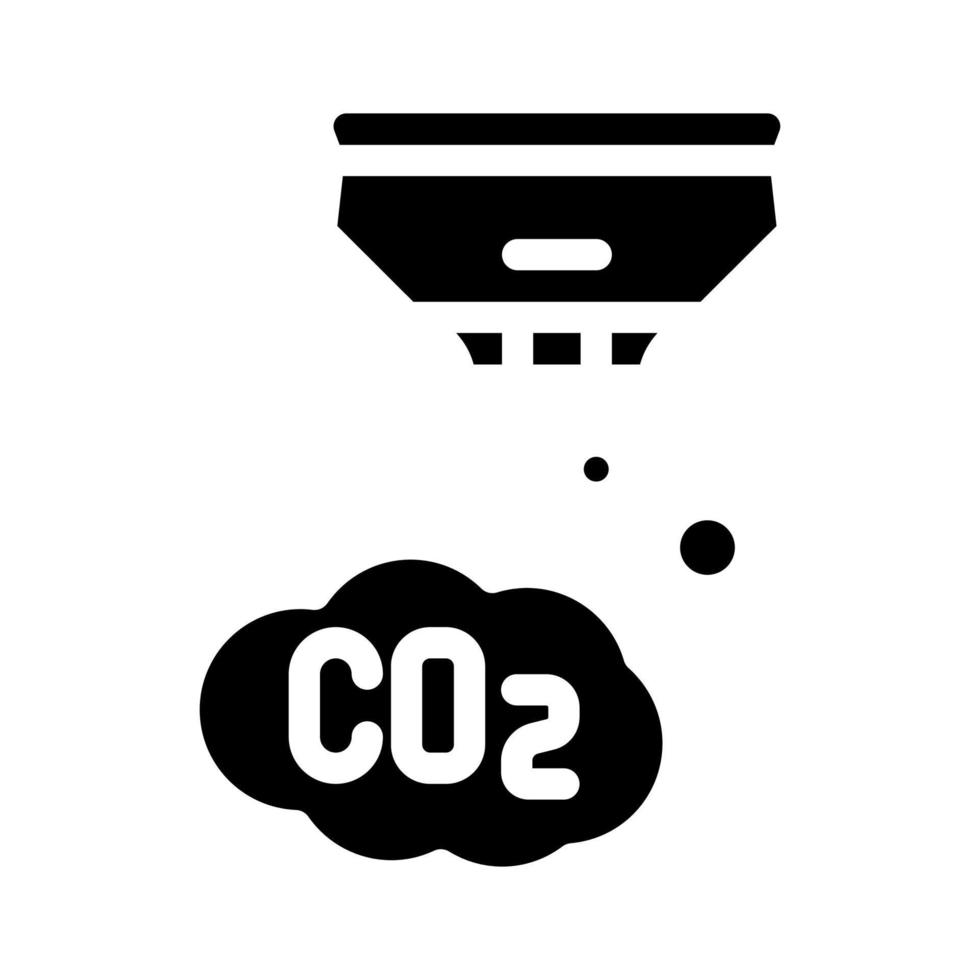 icona del glifo del sensore co2 illustrazione vettoriale nera