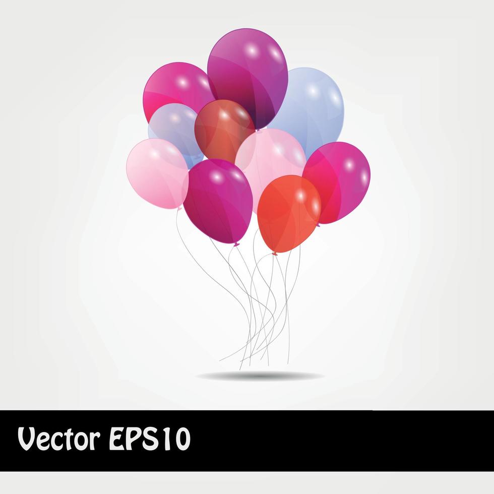set di palloncini colorati, illustrazione vettoriale. eps 10. vettore
