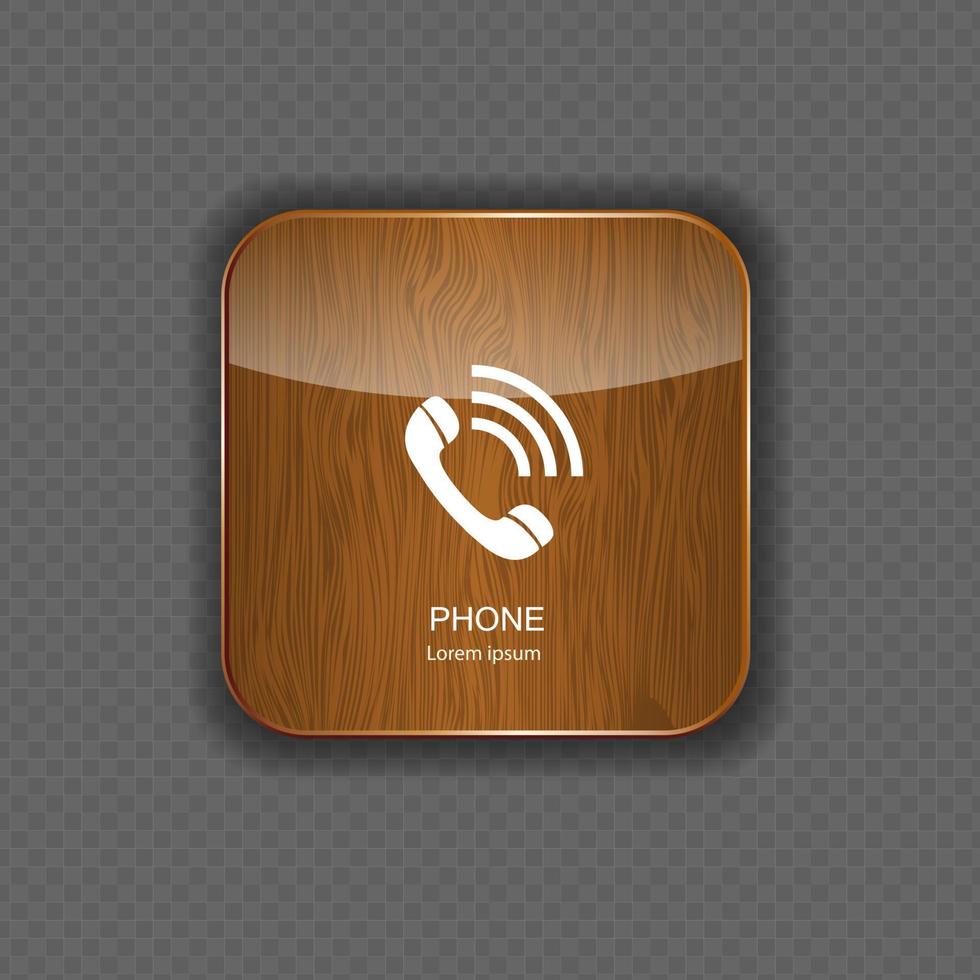 icone delle applicazioni in legno del telefono vettore
