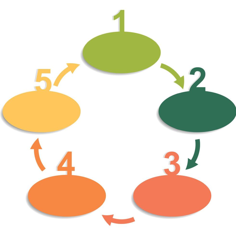 uno due tre quattro cinque - icone di avanzamento del vettore per cinque passaggi