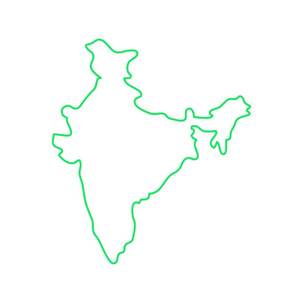 mappa dell'india illustrata su sfondo bianco vettore