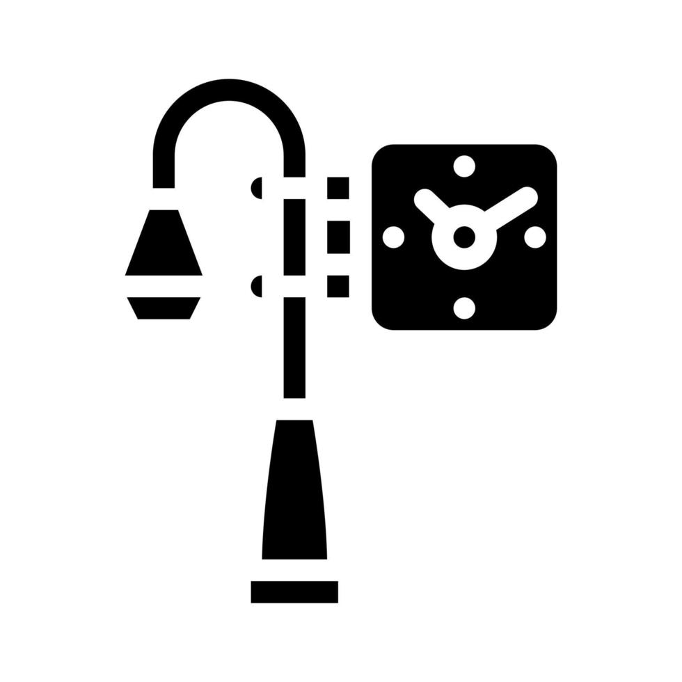 illustrazione vettoriale dell'icona del glifo dell'orologio di strada