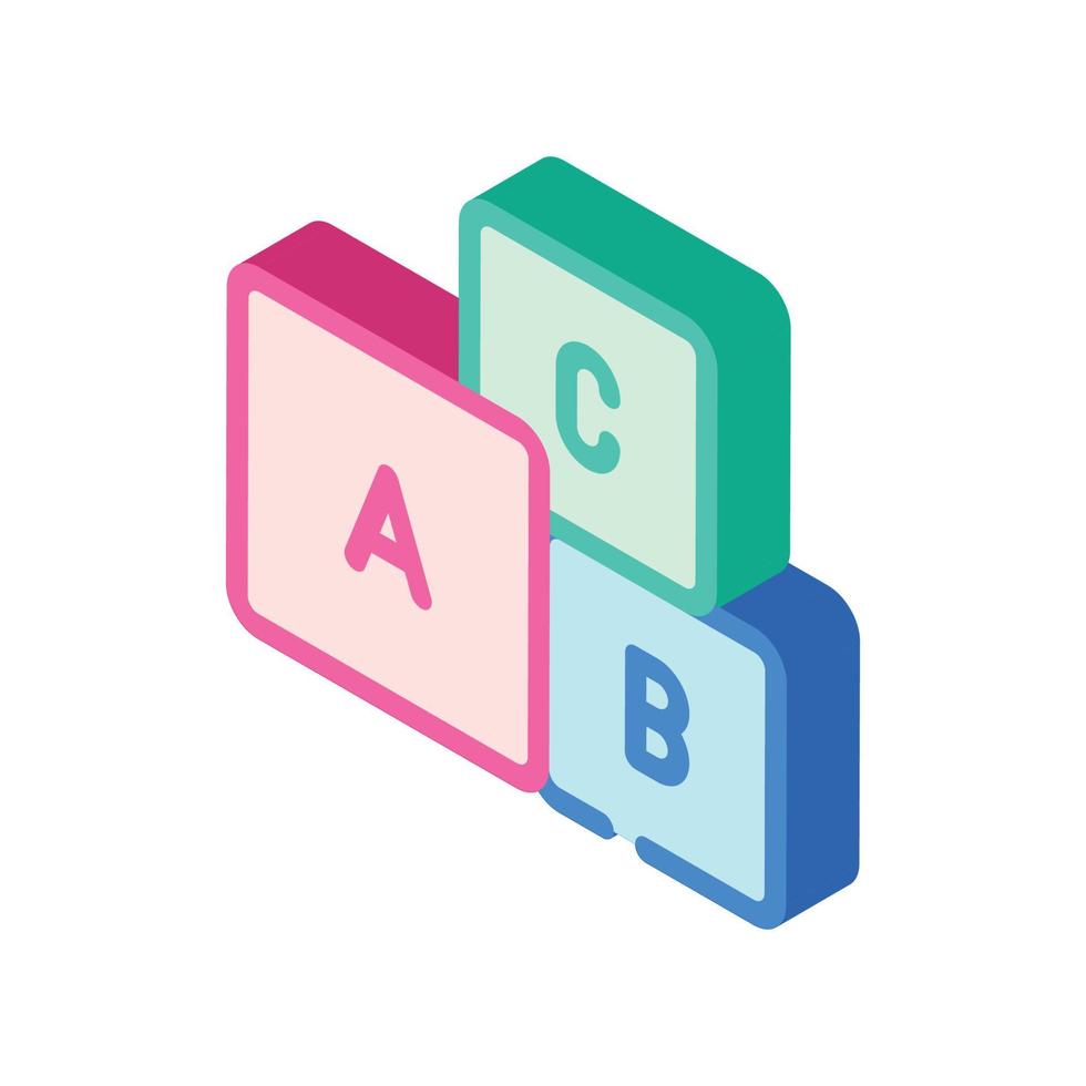 lettere cubi icona isometrica vettore colore illustrazione
