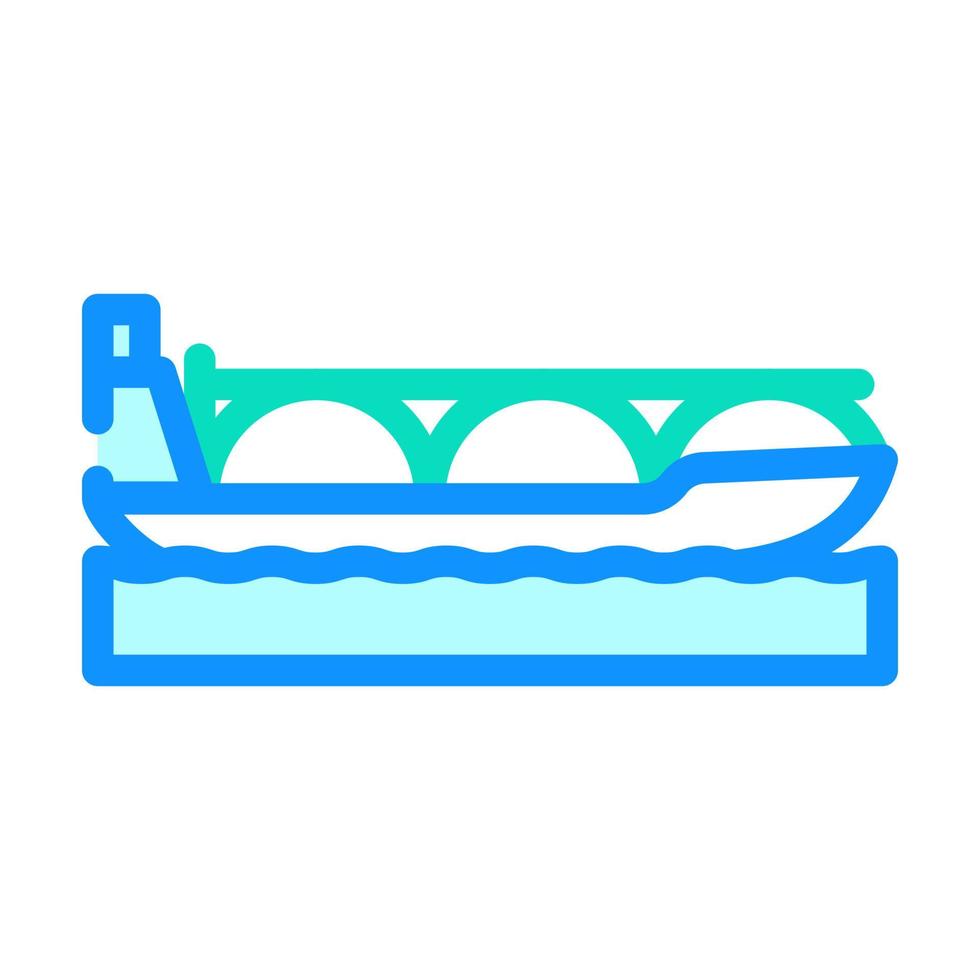 illustrazione vettoriale dell'icona del colore del biogas della nave del trasporto del gas