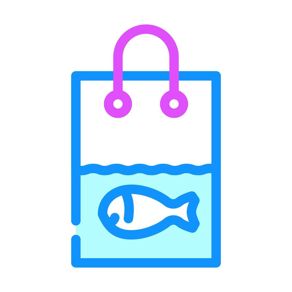 illustrazione vettoriale dell'icona del colore della vendita di pesce vivo