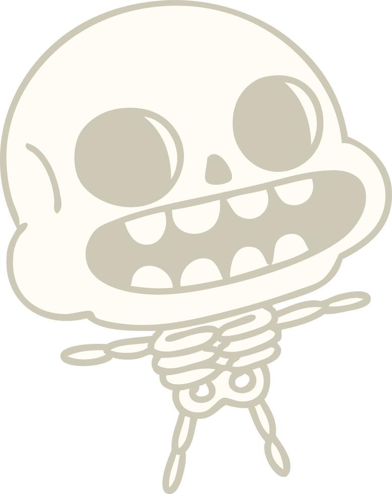 felice scheletro di halloween vettore