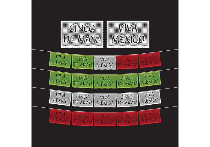 cinco de mayo banner decorazione vettore