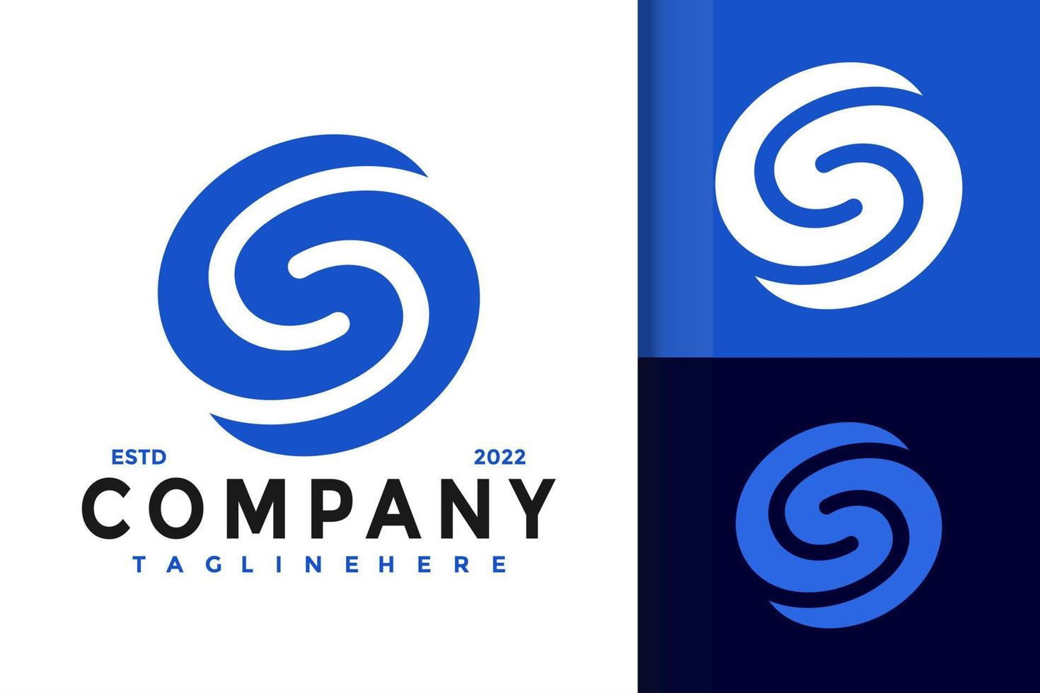 modello di vettore di progettazione del logo moderno a spirale della lettera s