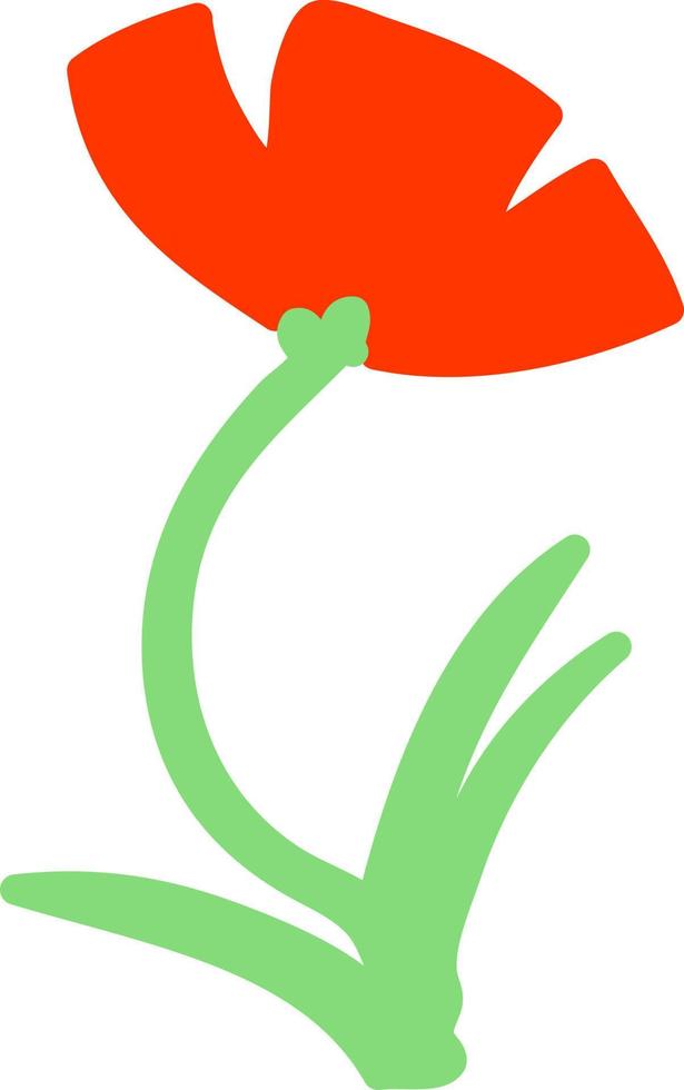 singolo papavero in fiore vettore