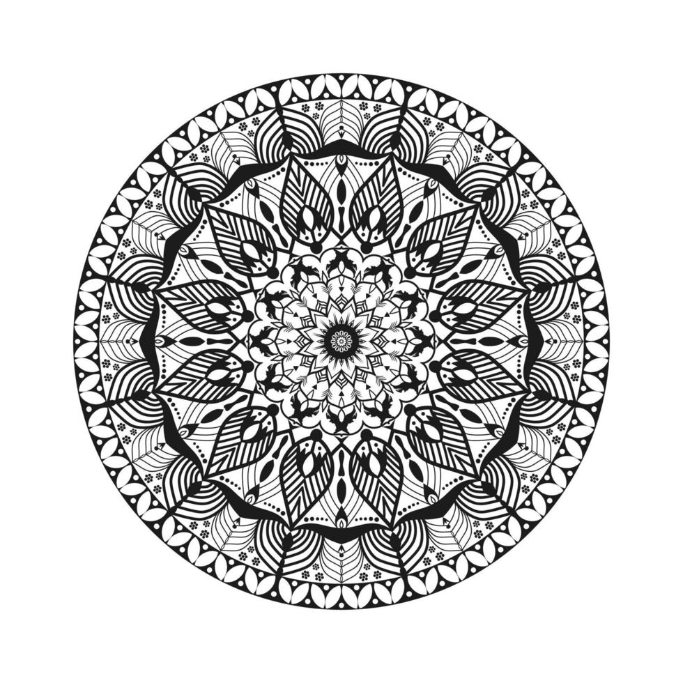 bianco e nero mandala ornamentale design sfondo floreale designeb vettore