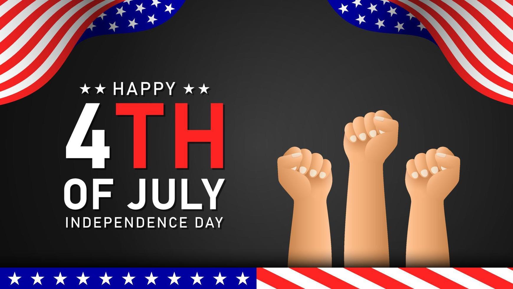 felice 4 luglio sfondo e banner per la festa dell'indipendenza dell'america vettore