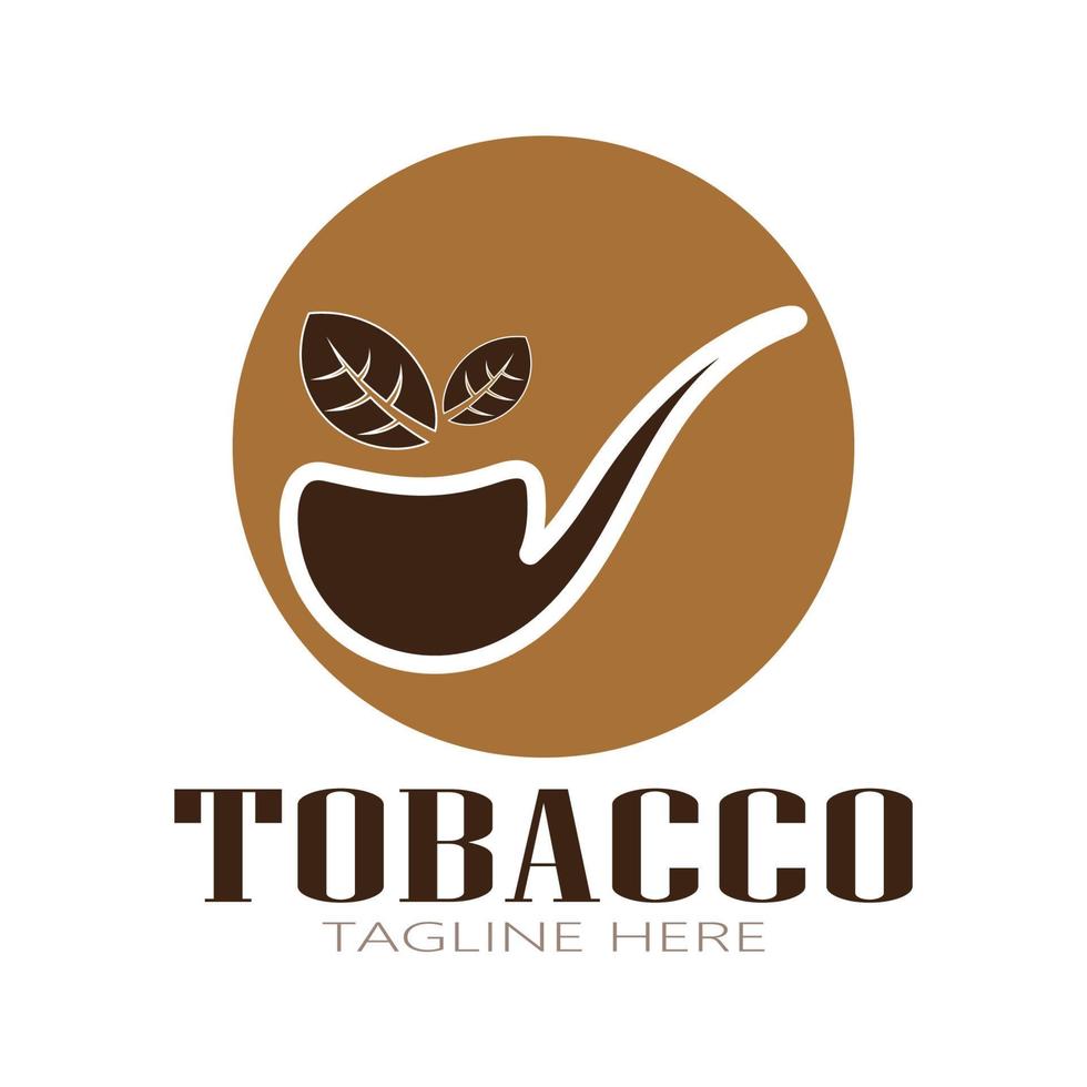 logo foglia di tabacco, campo di tabacco e vettore di progettazione del modello di logo di sigaretta di tabacco