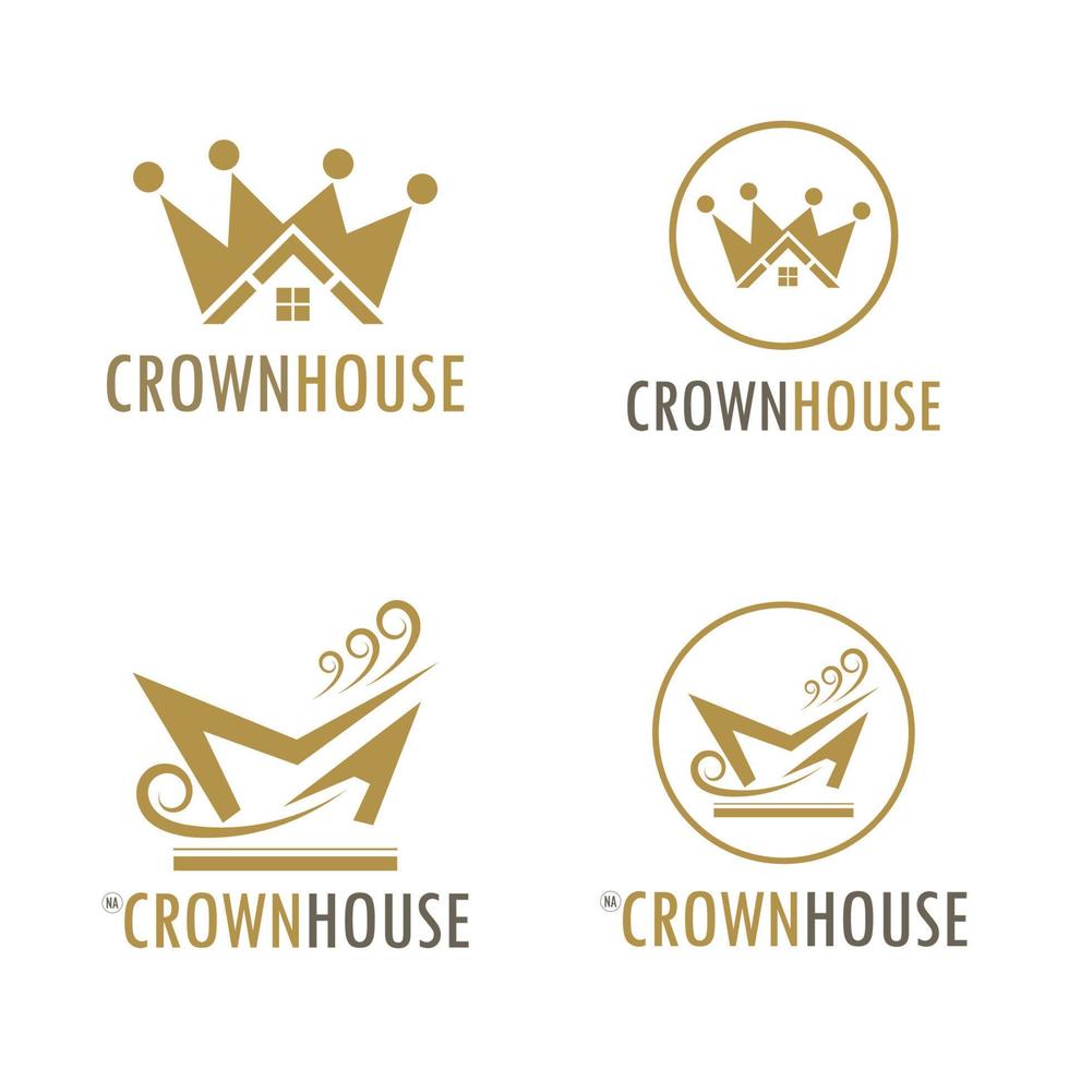 il logo della corona progetta il disegno dell'illustrazione di vettore