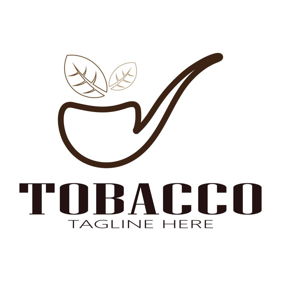 logo foglia di tabacco, campo di tabacco e vettore di progettazione del modello di logo di sigaretta di tabacco