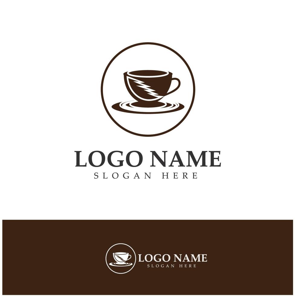 vettore di progettazione del modello di logo della tazza di caffè