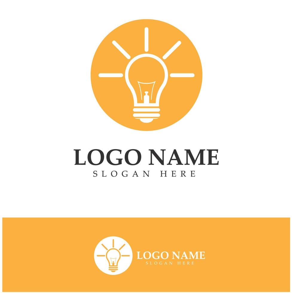 lampada lampadina logo design ispirazione modello icona vettore