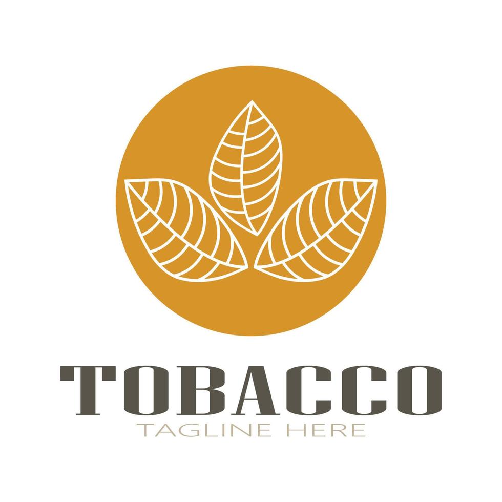 logo foglia di tabacco, campo di tabacco e vettore di progettazione del modello di logo di sigaretta di tabacco