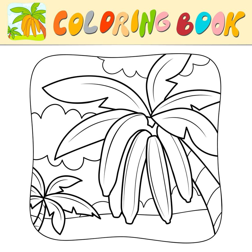 libro da colorare o pagina da colorare per bambini. banane in