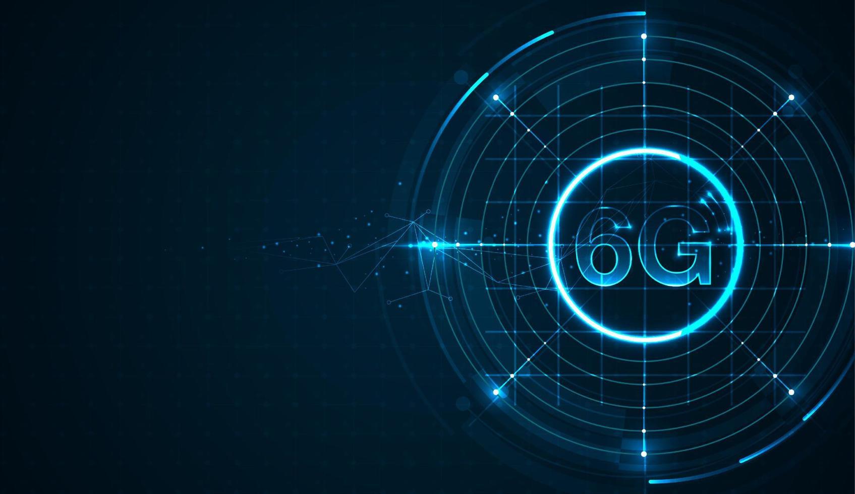 concetto di tecnologia 6g. sfondo moderno del concetto di connessione di rete. connessione globale e concetto di rete Internet, reti di nuova generazione. disegno vettoriale