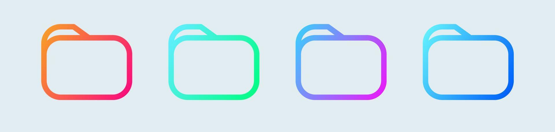 icona della linea della cartella in colori sfumati. moderno sito Web o interfaccia delle app. vettore