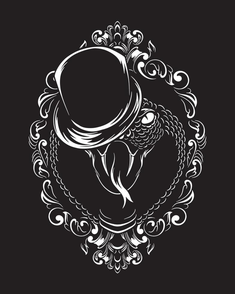 illustrazione dell'opera d'arte del serpente della vipera del mago e disegno della maglietta vettore