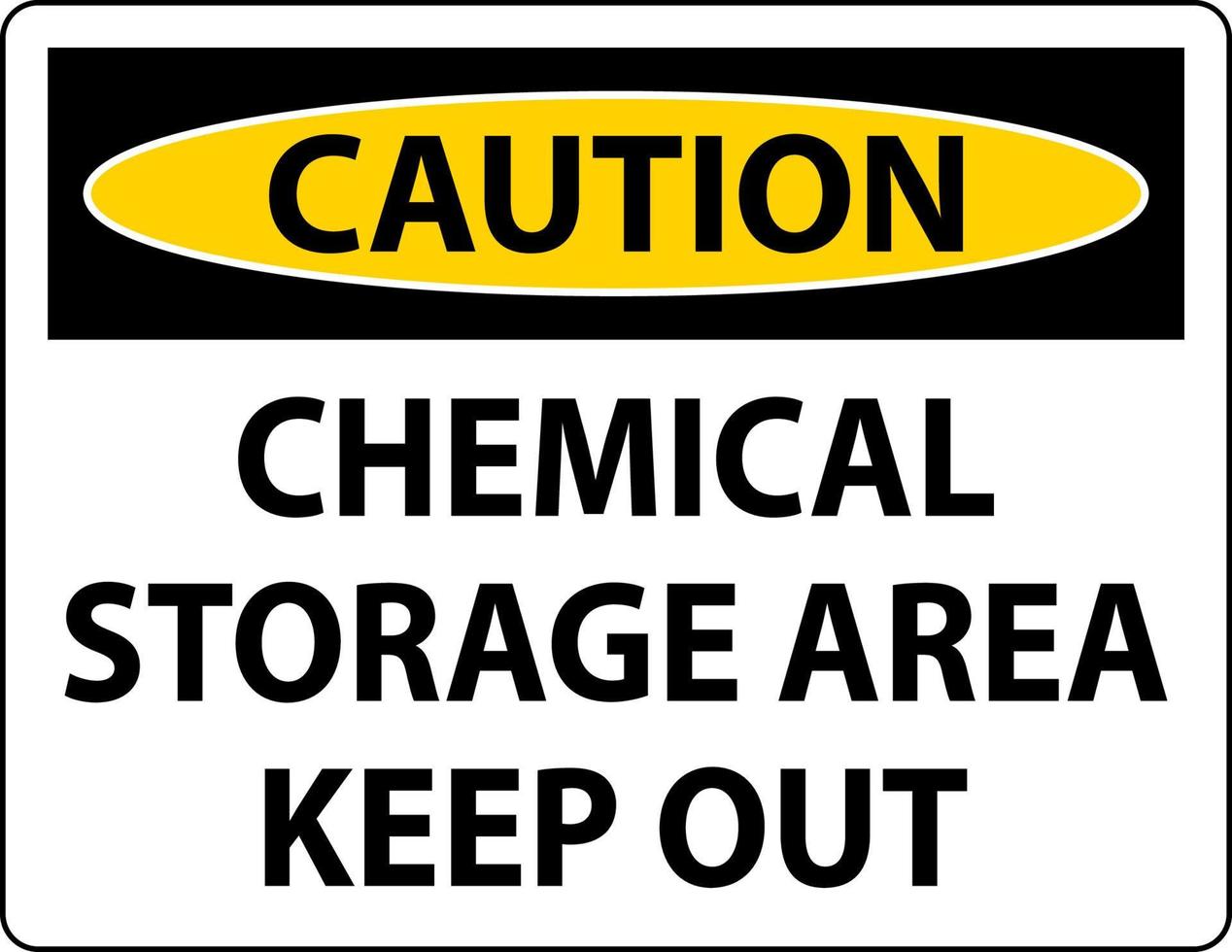 Attenzione all'area di stoccaggio dei prodotti chimici tenere fuori il cartello vettore