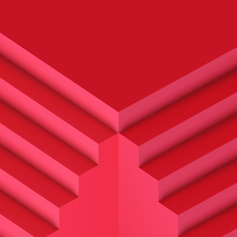 3d realistico alla moda rosso minimalista scale architettura sfondo vettoriale