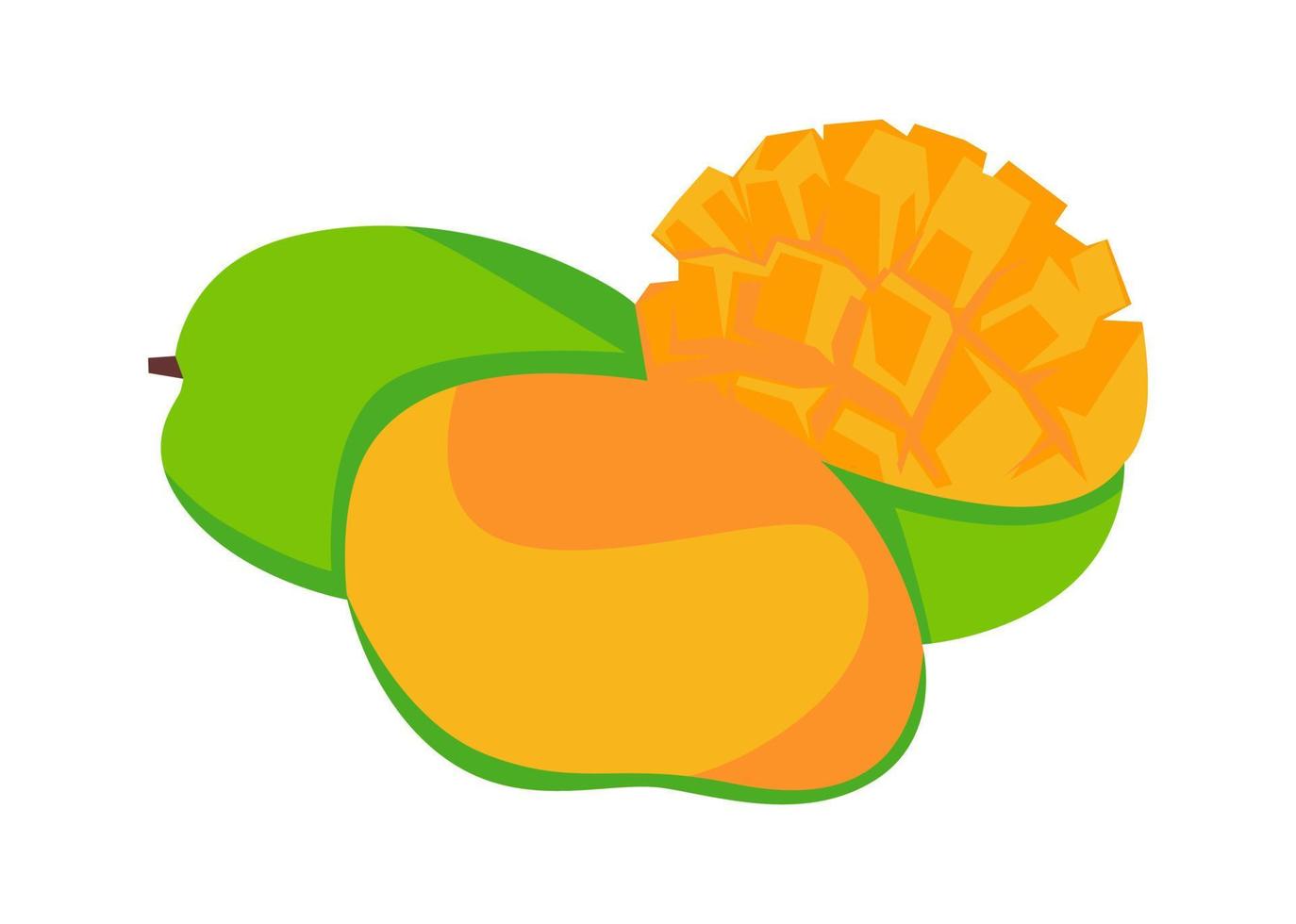 disegno vettoriale, illustrazione, icona o simbolo di forma di frutta fresca di mango vettore
