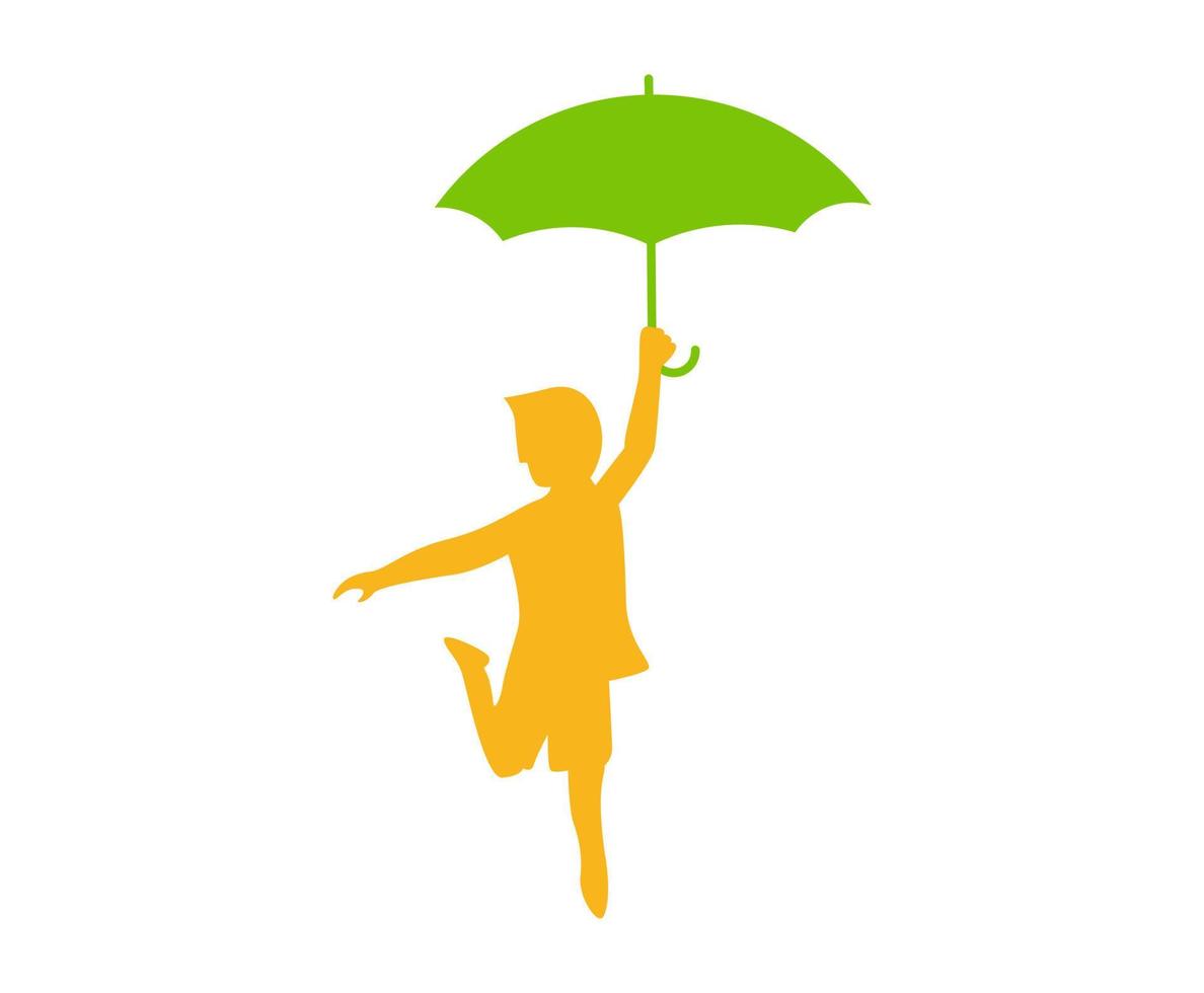 disegno vettoriale, icona a forma di bambino con ombrello vettore